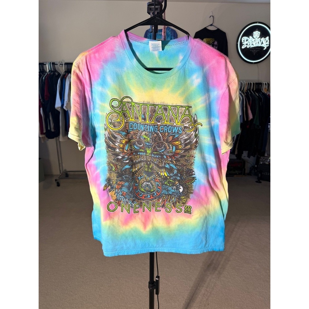 #51 -Santana & Counting Crows Oneness Tour 2024 Tie Dye Concert Tee | Size L